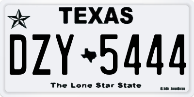 TX license plate DZY5444