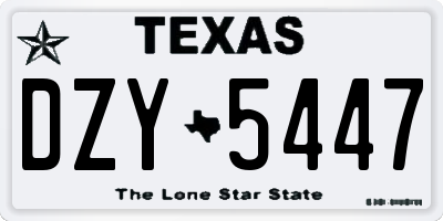 TX license plate DZY5447