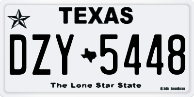 TX license plate DZY5448