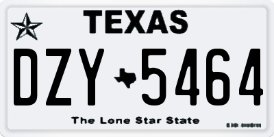 TX license plate DZY5464