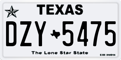 TX license plate DZY5475
