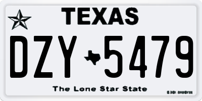 TX license plate DZY5479