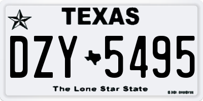 TX license plate DZY5495