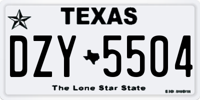 TX license plate DZY5504