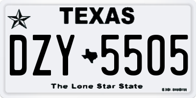TX license plate DZY5505