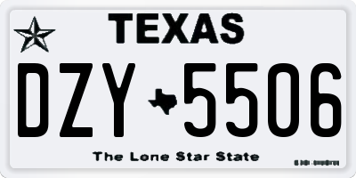 TX license plate DZY5506