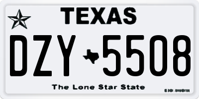 TX license plate DZY5508