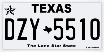 TX license plate DZY5510