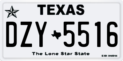 TX license plate DZY5516