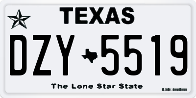 TX license plate DZY5519