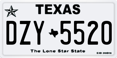 TX license plate DZY5520