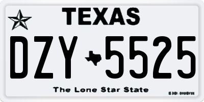 TX license plate DZY5525