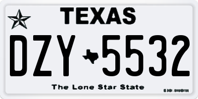 TX license plate DZY5532
