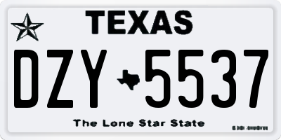 TX license plate DZY5537