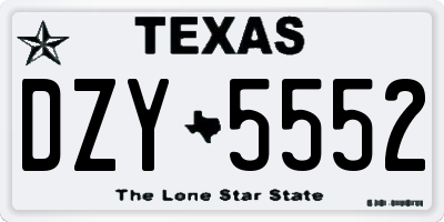 TX license plate DZY5552
