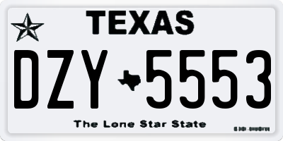 TX license plate DZY5553