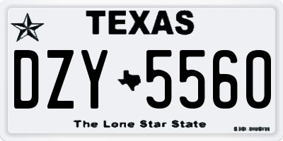 TX license plate DZY5560