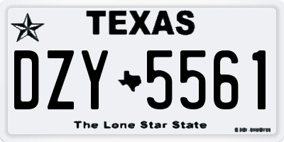 TX license plate DZY5561