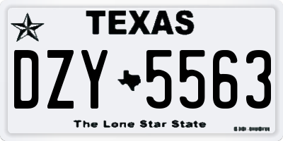 TX license plate DZY5563