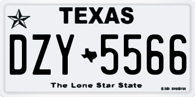 TX license plate DZY5566