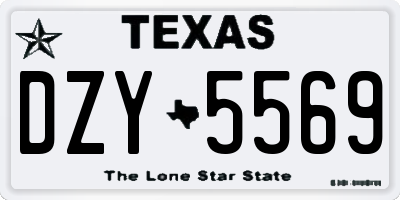 TX license plate DZY5569