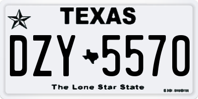 TX license plate DZY5570