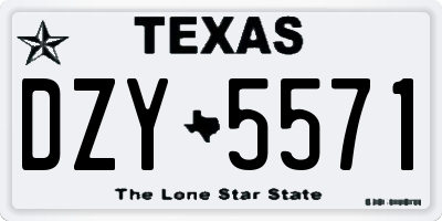 TX license plate DZY5571