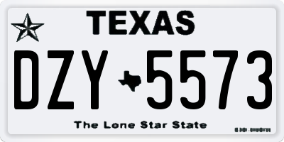 TX license plate DZY5573