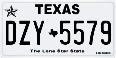 TX license plate DZY5579