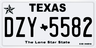TX license plate DZY5582