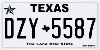 TX license plate DZY5587
