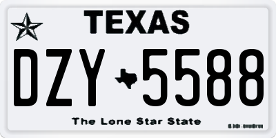 TX license plate DZY5588