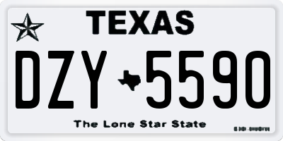 TX license plate DZY5590