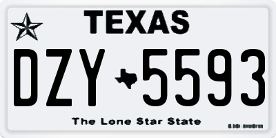 TX license plate DZY5593