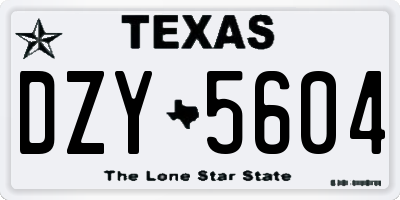 TX license plate DZY5604