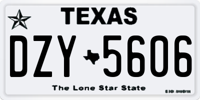 TX license plate DZY5606