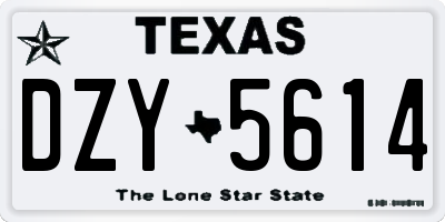 TX license plate DZY5614