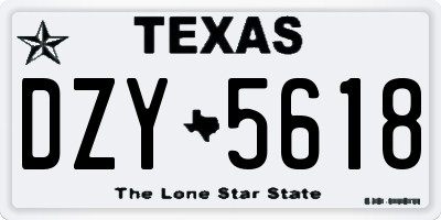 TX license plate DZY5618