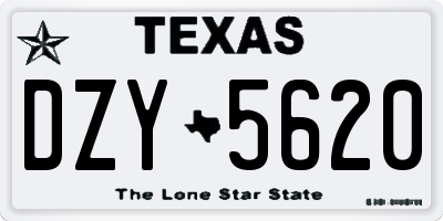 TX license plate DZY5620