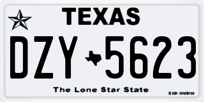 TX license plate DZY5623