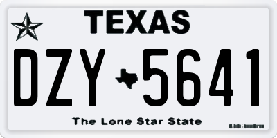 TX license plate DZY5641