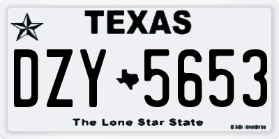 TX license plate DZY5653