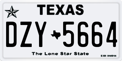 TX license plate DZY5664