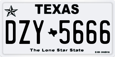 TX license plate DZY5666