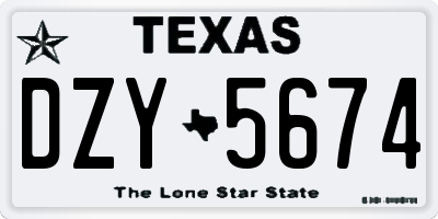 TX license plate DZY5674