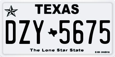 TX license plate DZY5675