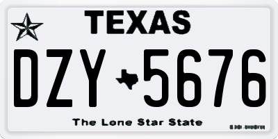 TX license plate DZY5676