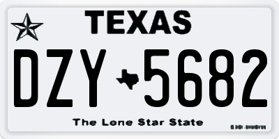 TX license plate DZY5682