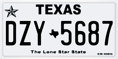 TX license plate DZY5687