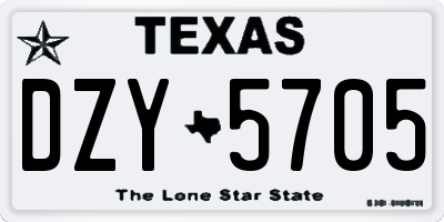 TX license plate DZY5705